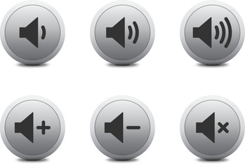 Speaker icons set. Volume symbols. Vector illustration.