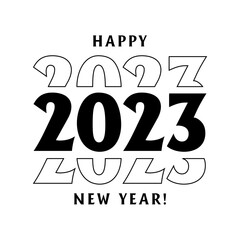 Happy New Year, 2023 vector text effect, happy new year 2023. Vector Illustration