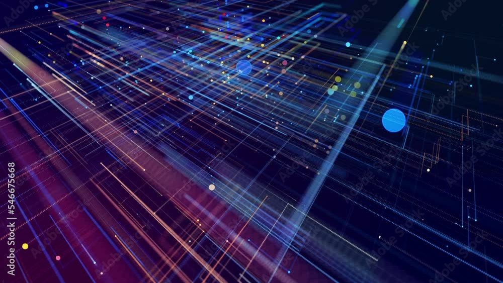 Poster info concept lines and nodes. vj loop hologram abstract background sci fi theme, information blocks,