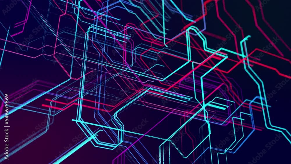 Poster info concept lines and nodes. vj loop hologram abstract background sci fi theme, information blocks,