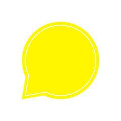 yellow speech box bubble and tag