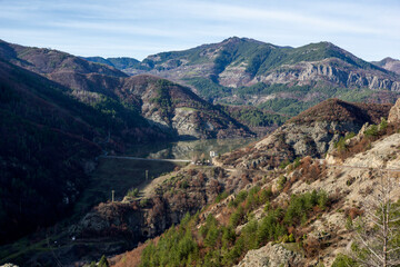 Fototapeta na wymiar Rhodope Mountains near Borovitsa River, Bulgaria