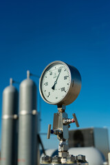 High pressure manometer at a natural gas pipeline