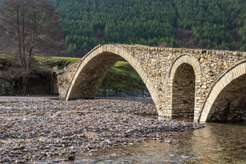 Fototapeta na wymiar Ancient Roman bridge near village of Nenkovo, Bulgaria