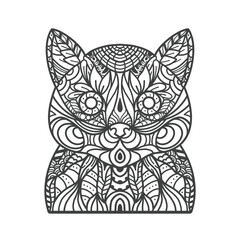 Animal floral zentangle mandala coloring pages