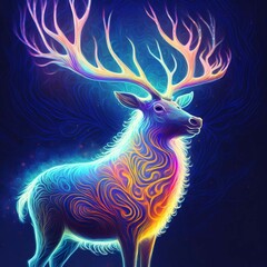 Glowing Reindeer Apparition Patronus Spirit Animal | Created Using Midjourney and Photoshop