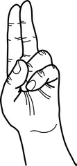 international signs language isl letter u