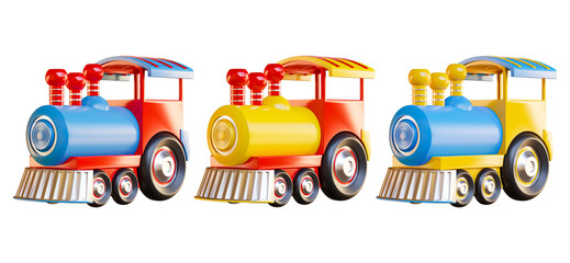 Toy train. 3d train icon. 3d rendered illustration.