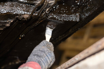 metal treatment with anti-corrosion lubricant underbody protection car
