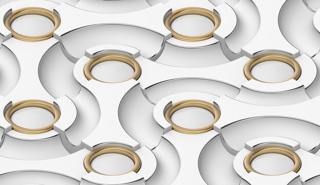 White square geometric pattern.