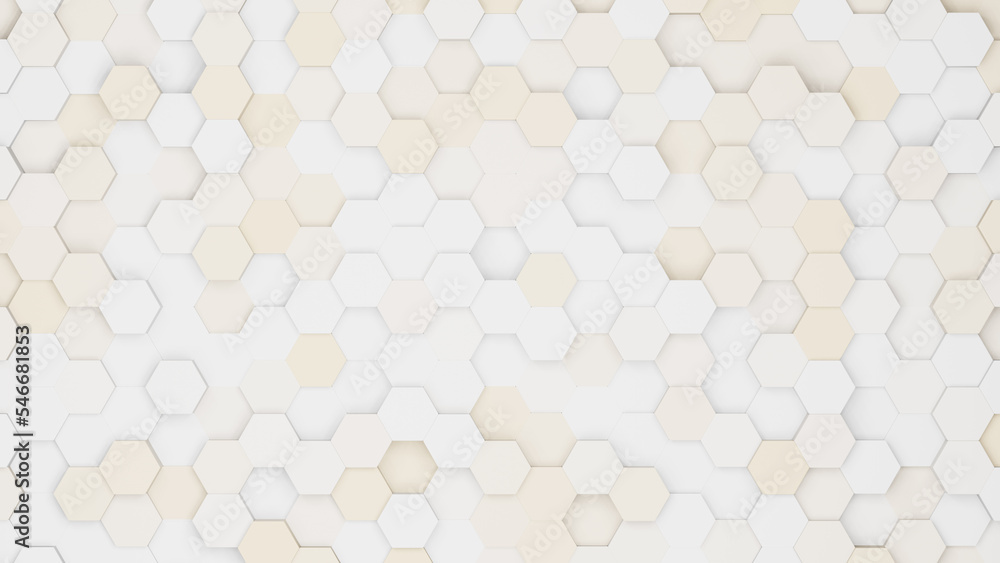 Poster Realistic abstract honeycomb background. 3d rendering.
