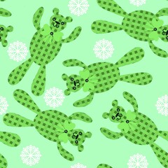Cartoon toys animals seamless bears pattern for wrapping paper and kids clothes print and fabrics and linens
