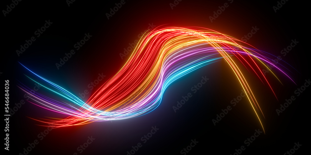Aufkleber beautiful abstract lines on a black background. modern technological background. futuristic design. 