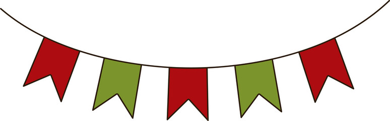 Simple garland doodle illustration for Christmas and celebration decor