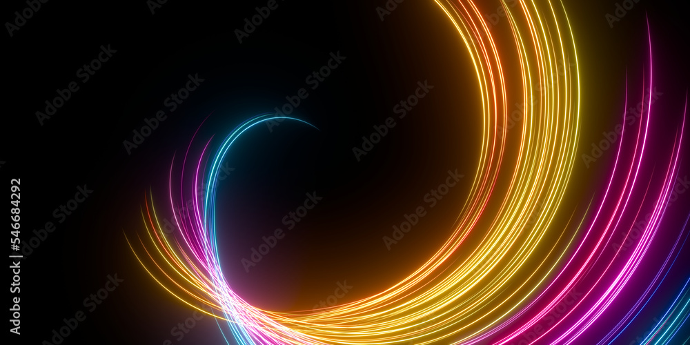 Aufkleber beautiful abstract lines on a black background. modern technological background. futuristic design. 