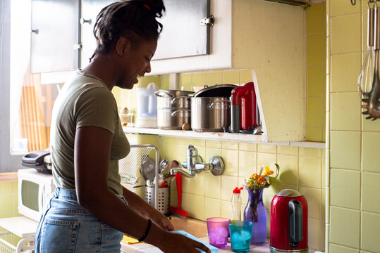 Home candid moment in the kitchen