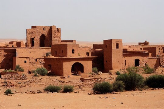 Abandoned minery village of Aouli near Midelt in Morocco