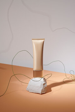 bottles of luxury matte golden Facial Cleanser
