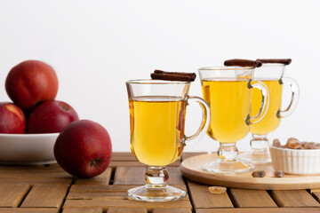 apple cider on a wooden table