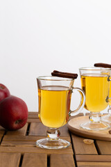 apple cider on a wooden table