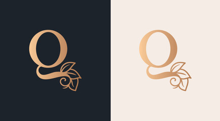 Obraz premium beauty salon woman style logo Q design