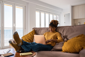 Relaxed freelancer taking break in work