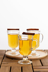 apple cider on a wooden table