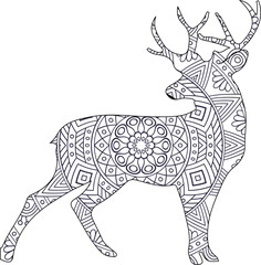 Deer King Mandala Coloring Page