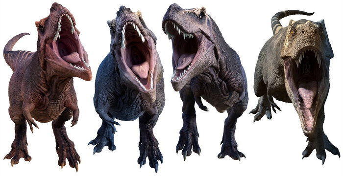 Tyrannosaurus facing forward 3D renders	