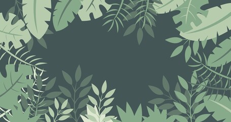 natural floral green foliage and flowers background illustration