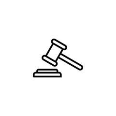 Gavel icon vector illustration. judge gavel sign and symbol. law icon. auction hammer