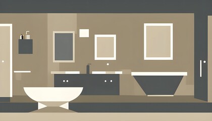 Obraz na płótnie Canvas flat design vector illustration of a modern bathroom