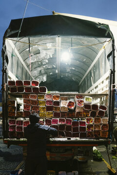 truck with flowers