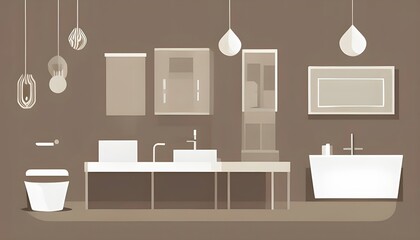 Fototapeta na wymiar flat design vector illustration of a modern bathroom