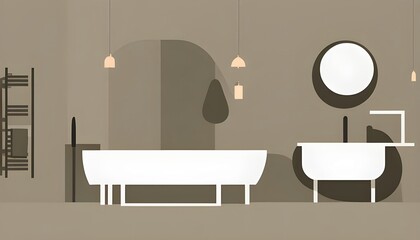 flat design vector illustration of a modern bathroom