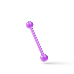 3d realistic piercing jewelry, barbell with balls. Vector illustration.