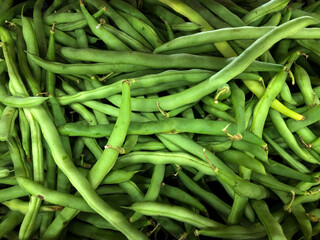 green beans on a market