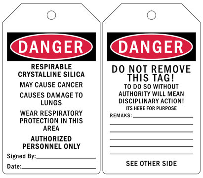 Danger Respirable Crystalline Silica Tag Template