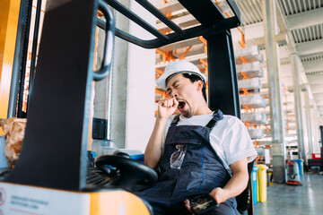 Man in Forklift at Work