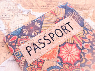close up of international passport for travelling ,travel concept.