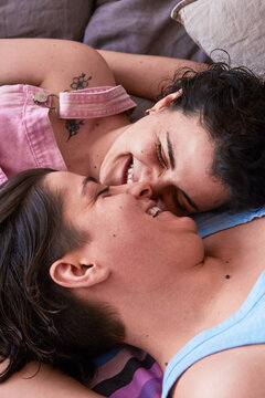 Happy Couple in Bed