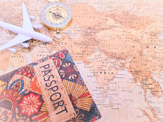 close up of international passport for travelling ,travel concept.