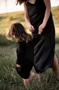Girl and mother spending time together