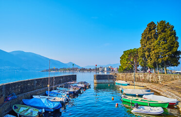 The small port on Lake Maggiore, Locarno, Switzerland