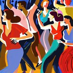 Obraz na płótnie Canvas dancing people in the nightclub