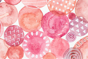 Watercolour Art Texture Pink Dots on white