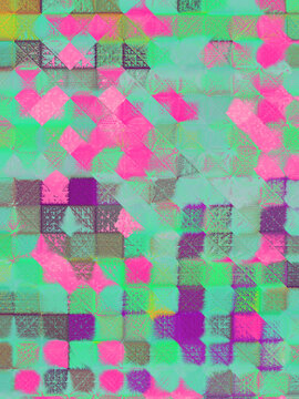 Rectangular boxes with colorful purple and green background.