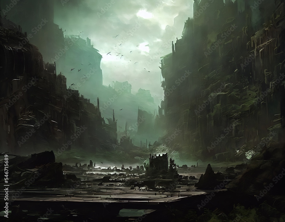 Canvas Prints space marines exploring a distance alien planet generative ai