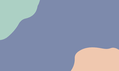 blue background with peach and green blob
