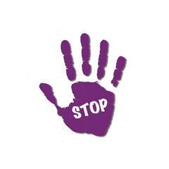 hand print on white no violence 